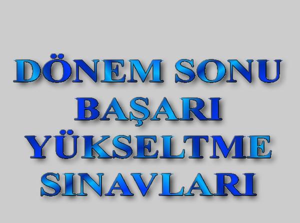 Dönem Sonu Başarı Yükseltme Sınavları